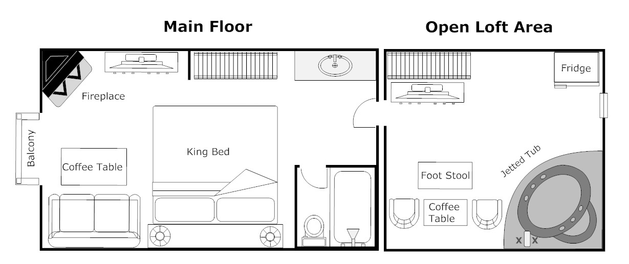 King Loft Suite Jetted Tub