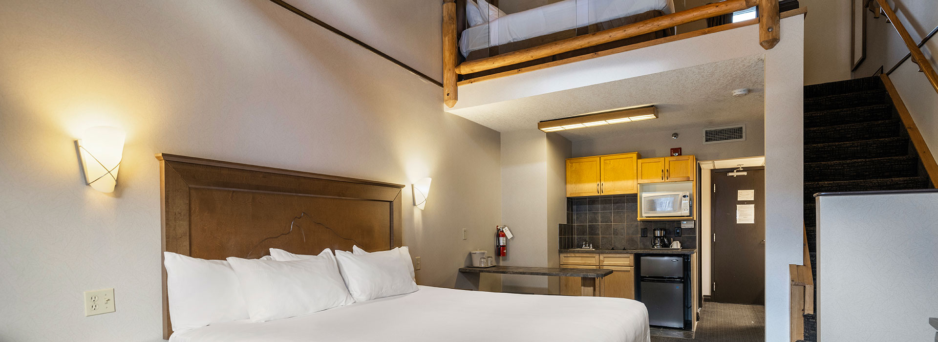 Hotel room with loft