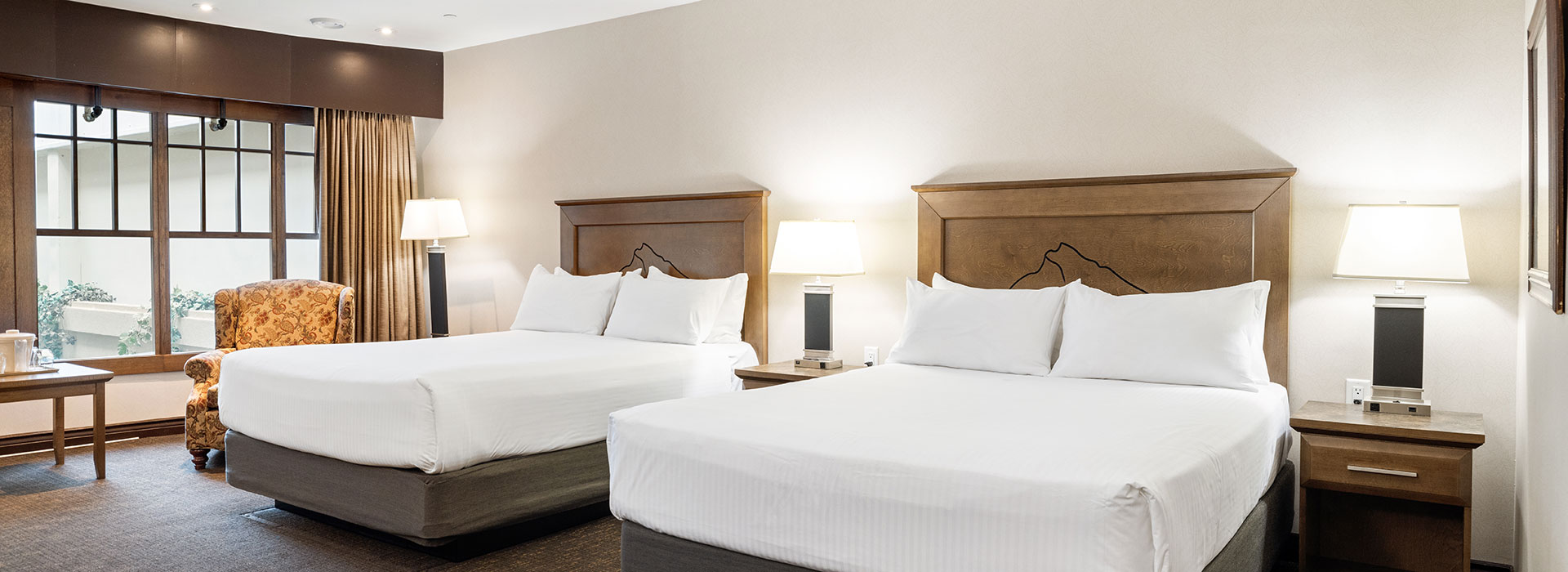 Hotel room with two queen beds
